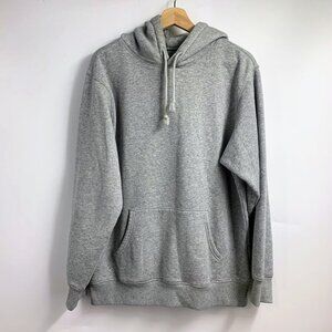 Muji Men's Heather Cotton Stretch Long Sleeve Pullover Hoodie Sweatshirt Size M